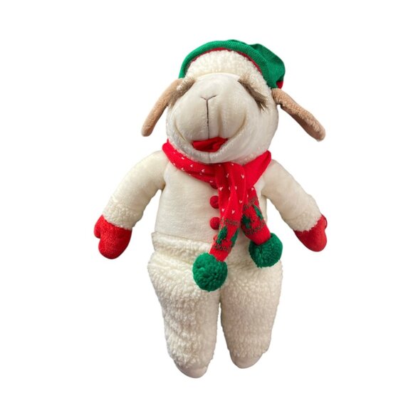 Sherri Lewis Lamb Chop Plush Toy 22" Christmas Hat Scarf 100% Soft Cuddly - Picture 3 of 7